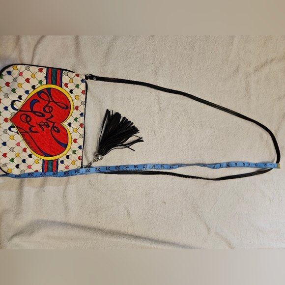 Brighton Love & Joy Pouch Crossbody Bag Colorful Hearts Bow Tom Clancy NWOT - Picture 8 of 13